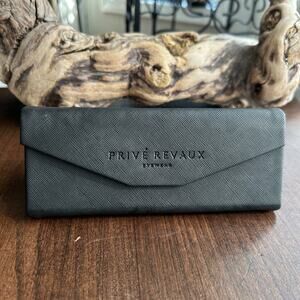 Prive Revaux Sunglasses Case Hard & Foldable/Collapsible & Cleaning Cloth Black